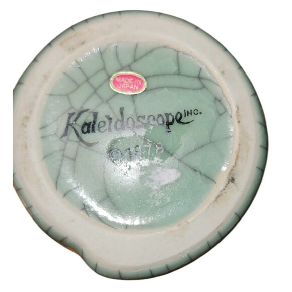 Vintage Trinket Box Japan Celedon Crackle Glaze 1978 Kaleidoscope Inc - Picture 7 of 9